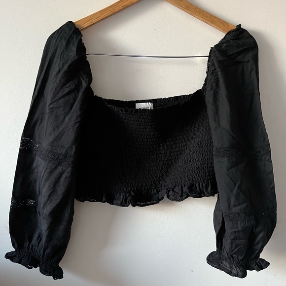 Aritzia Wilfred Soirée Blouse in BLACK - Medium - Organic Cotton - Picture 3 of 11